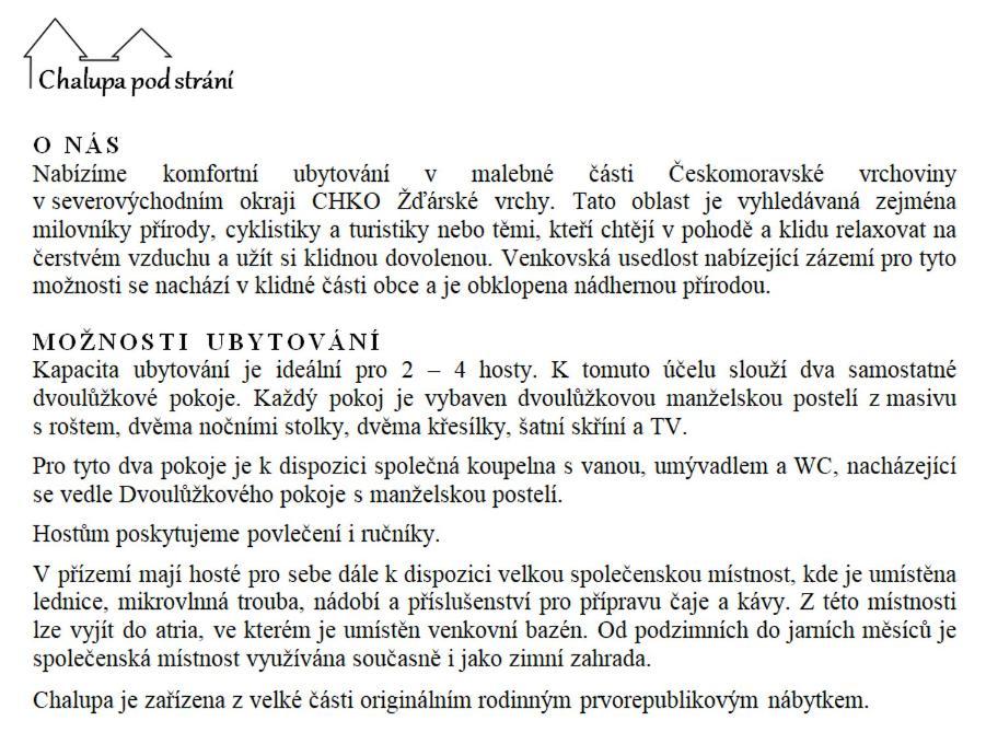 Chalupa Pod Strani Teleci Экстерьер фото